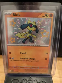 Riolu 173/091 Shiny Holo Paldean Fates 2024 Pokemon TCG Card NM English - Image 1