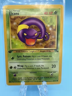 Pokemon Card Ekans Fossil 46/62 1st Edition Common WOTC Vintage LP (1) - Image 1