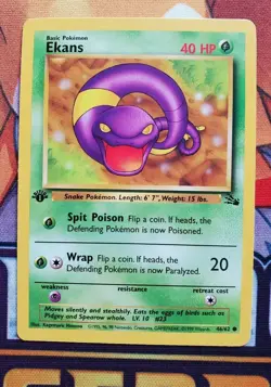 Ekans 1st Edition Pokemon Card Fossil Set Near Mint - Image 1