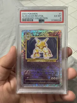 Pokemon TCG card Alakazam Legendary Collection reverse PSA 6 - Image 1