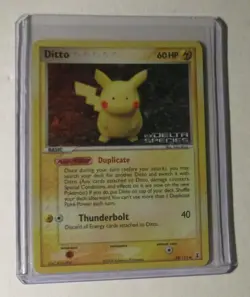 Pokemon TCG EX Delta Species Ditto 39/113 Stamped Reverse Holo Card 2005 Played - Image 1