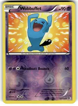 Pokemon Card - Wobbuffet Boundaries Crossed 58/149 Reverse Holo MP Crease - Image 1