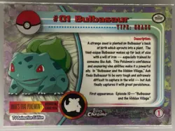2000 Topps Chrome Pokemon Bulbasaur #01 Base Card - TV Animation Edition - Image 2