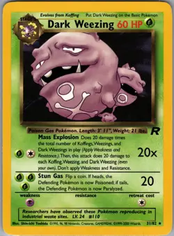 Pokemon Card - Dark Weezing Team Rocket 31/82 Rare NM/LP - Image 1
