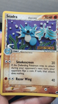 2006 Pokemon SEADRA Ex Dragon Frontiers REVERSE HOLO Rare STAMPED Card 22/101 NM - Image 2