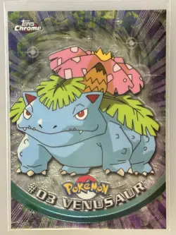 VENUSAUR 2000 TOPPS CHROME POKEMON TV ANIMATION EDITION #03 High Grade - Image 1