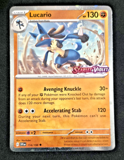 Pokemon Lucario 114/198 STAMPED Promo SV Scarlet Violet TCG NM - Image 1