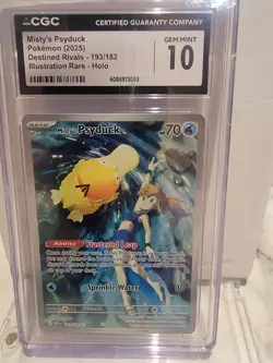 Pokemon TCG Misty's Psyduck Destined Rivals 193/182 Illustration Rare CGC 10 - Image 1