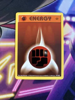 Fighting Energy 97/102 1st Edition Base Set Shadowless 1999 Pokemon LP - Image 1