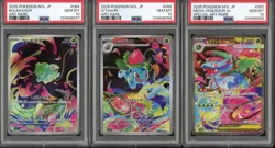 Pokemon PSA 10 - Bulbasaur Ivysaur Venusaur Set 087/063 Mega Brave Japanese Seq - Image 1