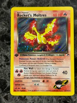 Pokemon 1st Edition Gym Heroes Rocket's Moltres Holo Rare 12/132 @SC7 - Image 1