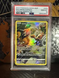 2023 POKEMON BLACK STAR PROMO GALARIAN ZAPDOS SWSH283 CROWN ZENITH PSA 10 GEM - Image 1