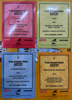 Lot 4 Labubu 2025 Topps Chrome The Monsters 10th 4 Card Set Pop Mart - Image 2