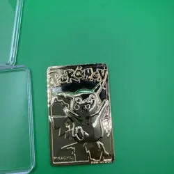 Gold Plated 1999 Pikachu Raichu Evolution Card Mouse Pokemon - Image 1