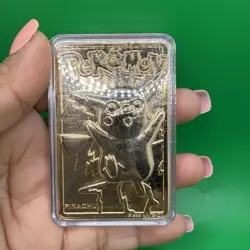 Gold Plated 1999 Pikachu Raichu Evolution Card Mouse Pokemon - Image 5