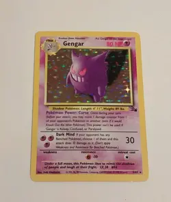 Pokemon TCG Gengar Fossil Holo Card 5/62 Unlimited Rare, LP - Image 1