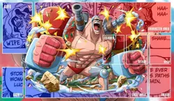 One Piece OP Playmat FRANKY SUUUUUUPER TCG CCG Playmat Custom Card Mat Game - Image 1