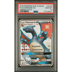 2019 Pokemon Sun & Moon Hidden Fates #SV49 Charizard Gx Hidden Fates PSA 10 - Image 1