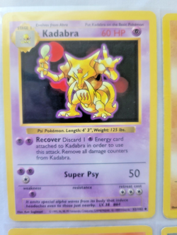 Pokemon 1999 Shadowless Base Set Lot Kadabra (32), Machop (52), Ponyta (60), Tra - Image 2