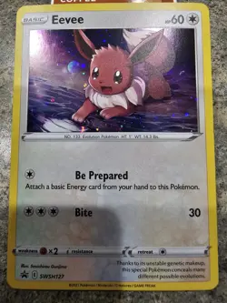 Eevee SWSH127 Black Star Promo Cosmos Holo Pokemon tcg Sword & Shield - Image 1