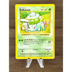 Pokemon TCG Vintage Bulbasaur Base Set 44/102 (Shadowless) WOTC Unlimited - Image 1