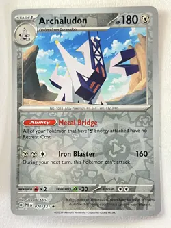 Archaludon 070/131 Reverse Holo Prismatic Evolutions Pokemon TCG Near Mint NM - Image 1