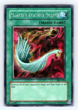 Yugioh Harpie's Feather Duster SDD-003 Secret Rare - LP ?? - Image 1