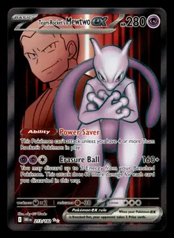 Team Rocket's Mewtwo ex 213/182 Ultra Rare Destined Rivals Pokemon Card - Image 1