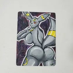 Hand Painted Altered Art - Swamp - Umbreon - #197 - Pokemon - MTG - TCG - Image 1