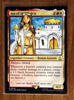 Aya of Alexandria Altered Art Hand Painted MTG Magic the Gathering Anime Girl - Image 1