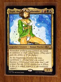 Toph, the First Metalbender Altered Art Hand Painted MTG Magic the Gathering - Image 1
