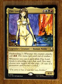 Fire Lord Azula Altered Art Hand Painted MTG Magic the Gathering Anime Girl - Image 1