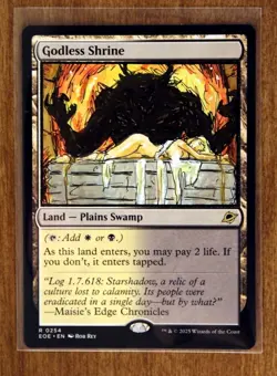 Godless Shrine Altered Art Hand Painted MTG Magic the Gathering Anime Girl - Image 1