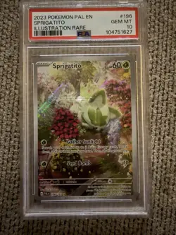 2023 POKEMON PAL EN-PALDEA EVOLVED ILLUSTRATION RARE #196 SPRIGATITO PSA 10 - Image 1