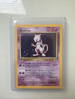 Pokemon Mewtwo TCG Holo Rare Card Original Base Set 10/102 NM Condition - Image 1