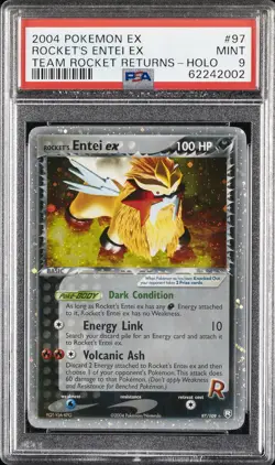 2004 POKEMON EX TEAM ROCKET RETURNS #97 ROCKET'S ENTEI EX-HOLO PSA 9 - Image 1