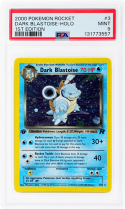 2000 Pokemon Team Rocket Dark Blastoise 1st Edition Holo #3 PSA 9 - Image 1