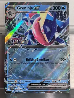 Pokemon TCG Stellar Crown Greninja EX Card 041/142 - STAMPED PROMO - Image 1