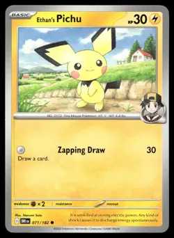 Ethan's Pichu 071/182 Pokemon Sv10: Destined Rivals Non Holo - Image 1