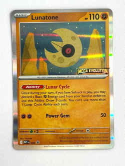 Pokemon TCG Lunatone Mega Evolution Stamped MEP 004 Pre Release Promo Holo NM - Image 1