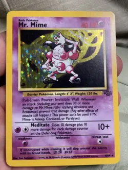 Pokemon TCG Mr. Mime Jungle 6/64 Holo Unlimited Holo Rare - Image 1