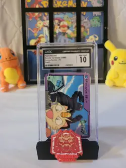 1998 Pokemon CGC 10 Gem Mint Meowth Bandai Carddass Anime Series 2 #75 - Image 1