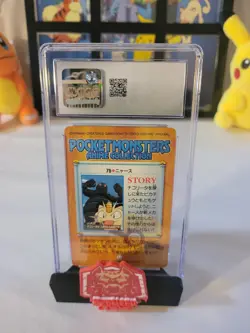1998 Pokemon CGC 10 Gem Mint Meowth Bandai Carddass Anime Series 2 #75 - Image 3