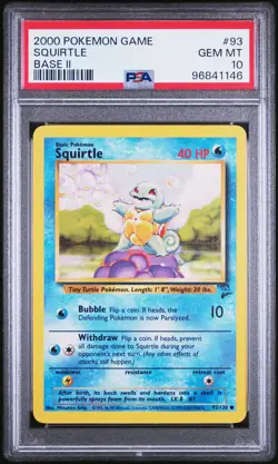 2000 POKEMON GAME BASE II #93 SQUIRTLE PSA 10 - Image 1