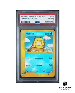 PSA 8 NM-MT Psyduck Reverse Holo Foil Pokemon 2003 Aquapolis #104/147 e-Reader - Image 1