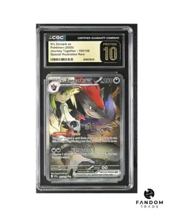 CGC 10 PRISTINE N's Zoroark ex SIR Pokemon Journey Together 185/159 POP 26! - Image 1