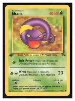 Ekans Fossil #46/62 1st Edition Pokemon - Image 1