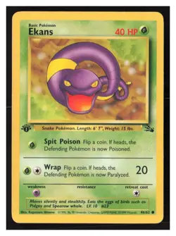 Ekans Fossil #46/62 1st Edition Pokemon - Image 1