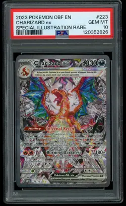 Charizard ex #223 Obsidian Flames Illustration Rare Pokemon TCG PSA 10 - Image 1