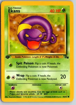 Ekans 46/62 1999 1st Edition Fossil Regular Common - Image 1